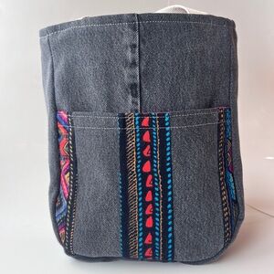 Black Denim Tote Retro Vibes